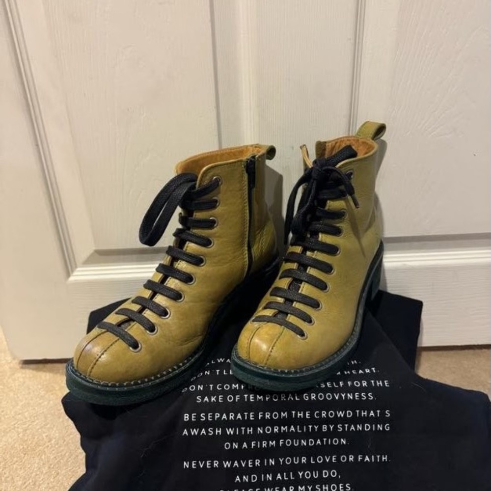 John Fluevog Green Ankle Boots